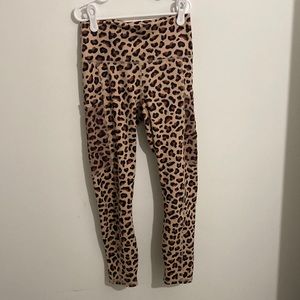 Leopard print Fabletics leggings.
